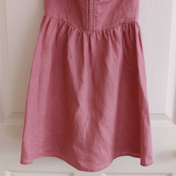 Reformation Sheri Linen Mini Dress in Pink Rose Petals 6 - Picture 5 of 12
